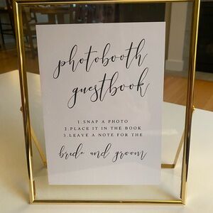 Gold Photo Frame with Guestbook Sign